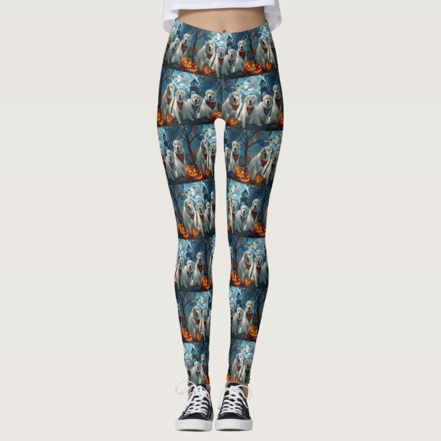 Great Pyrenäen Halloween Spooky Leggings (Vorderseite)