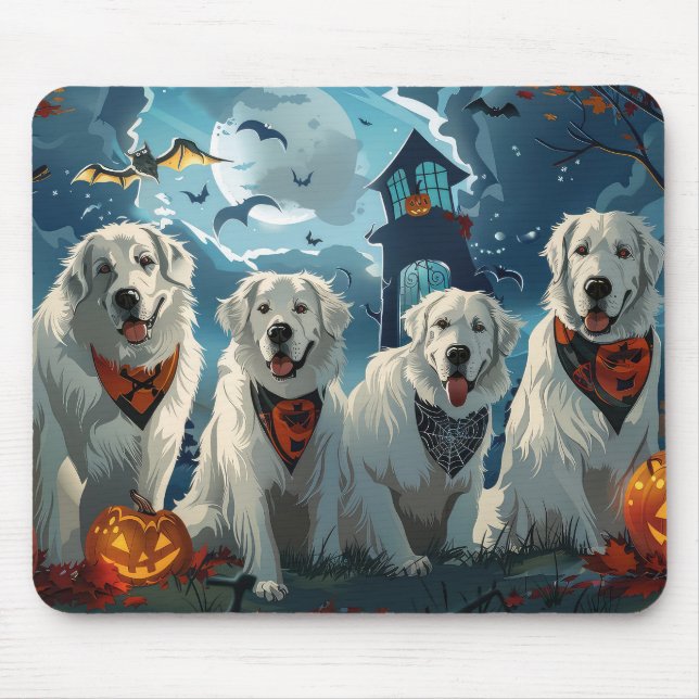 Great Pyrenäen Halloween Spooky Mousepad (Vorne)