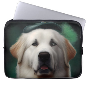 Great Pyrenäen Hund in St. Patrick's Day Dress Laptopschutzhülle