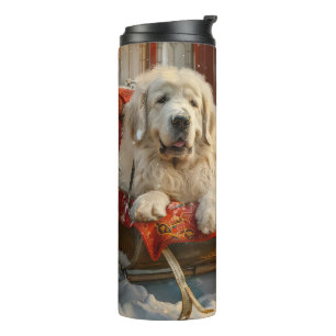 Great Pyrenäen Hund Weihnachten Feierliche Thermosbecher