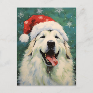 Great Pyrenäen Hund Weihnachtsmalerei Kunst Postkarte