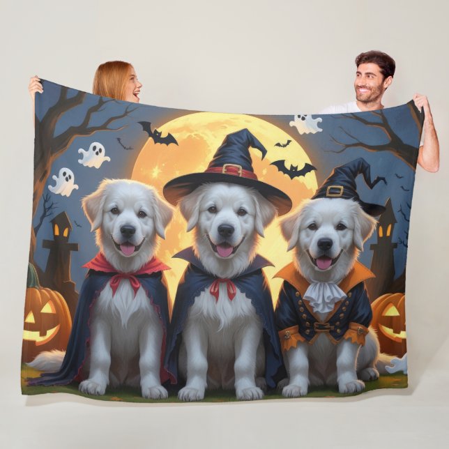 Great Pyrenäen Hunde Pumpkin Halloween Funny Fleecedecke (Beispiel)
