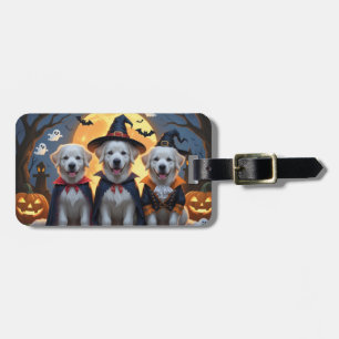 Great Pyrenäen Hunde Pumpkin Halloween Funny Gepäckanhänger