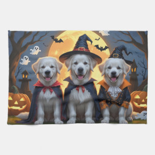 Great Pyrenäen Hunde Pumpkin Halloween Funny Geschirrtuch