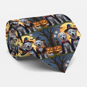 Great Pyrenäen Hunde Pumpkin Halloween Funny Krawatte