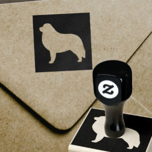 Great Pyrenäen Hunde Rasse Silhouette Gummistempel