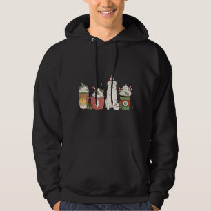Great Pyrenäen Kaffee Latte Winter Christmas Dog m Hoodie
