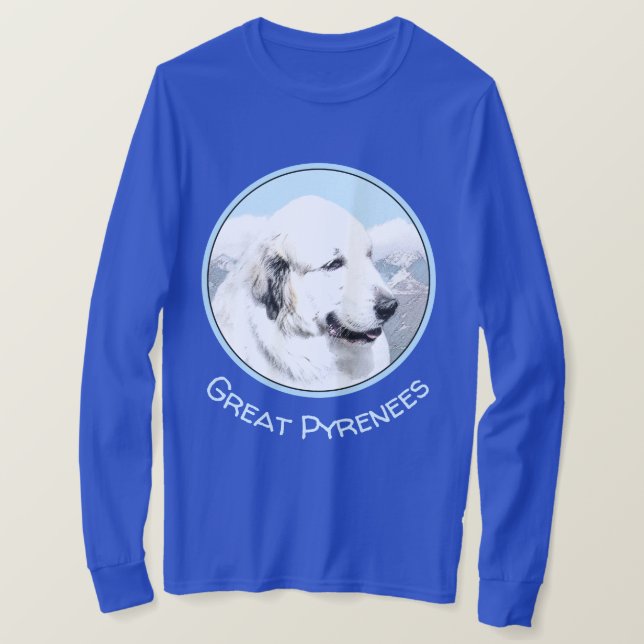Great Pyrenäen Malerei - Original Hundekunst T-Shirt (Design vorne)