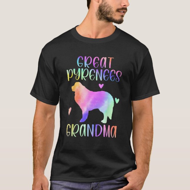 Great Pyrenäen Oma PYR Dog Nana Rainbow Waterc T-Shirt (Vorderseite)