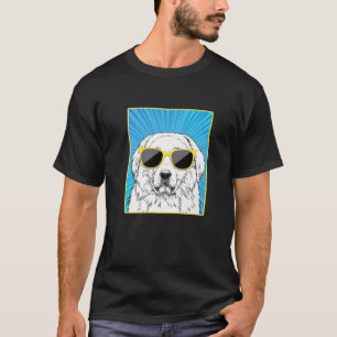 Great Pyrenäen Portrait Pop Art PYR Hund mit Sung T-Shirt
