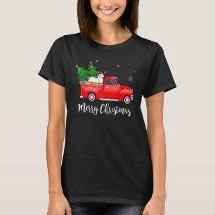 Great Pyrenäen Red Truck Weihnachtsbaum Xmas Hund T-Shirt