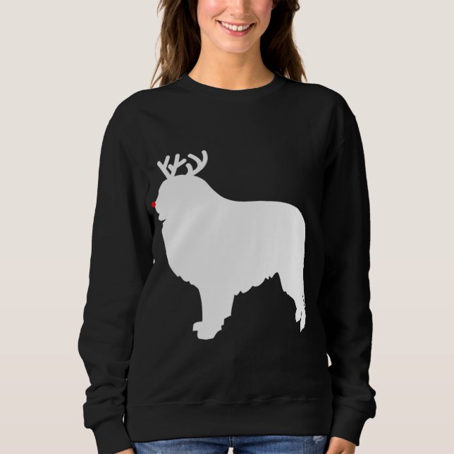 Great Pyrenäen Rentier Weihnachtshund Sweatshirt (Vorderseite)