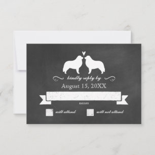 Great Pyrenäen Silhouetten Hochzeit RSVP Antwort