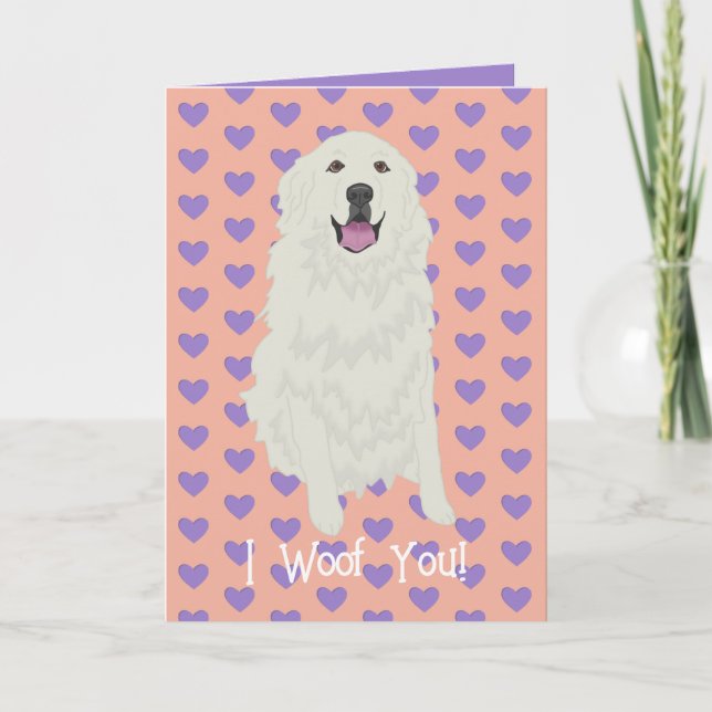 Great Pyrenäen Valentinstag Dankeskarte (Vorderseite)