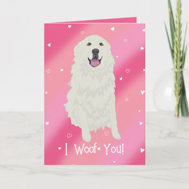 Great Pyrenäen Valentinstag Dankeskarte (Vorderseite)
