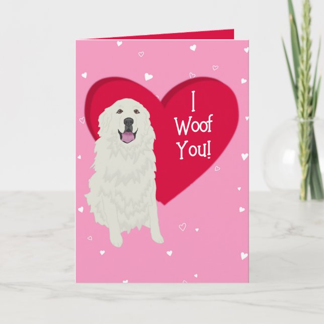 Great Pyrenäen Valentinstag Feiertagskarte (Vorderseite)