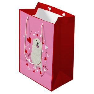 Great Pyrenäen Valentinstag Mittlere Geschenktüte
