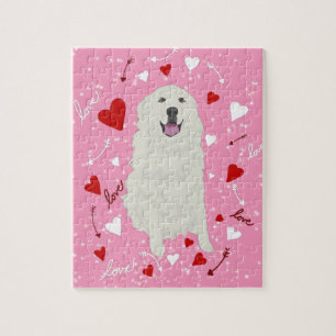 Great Pyrenäen Valentinstag Puzzle