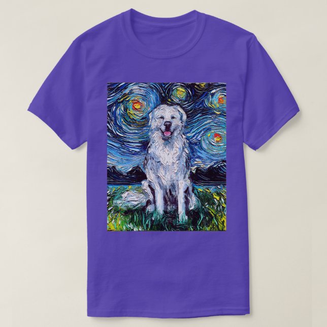 Great Pyrenäen Vollversion Starry Night Dog Art b T-Shirt (Design vorne)