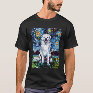 Great Pyrenäen Vollversion Starry Night Hund Art B T-Shirt