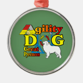 great_pyrenees_Agility Silbernes Ornament