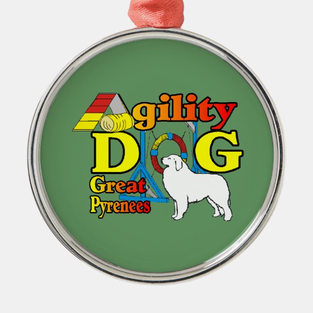 great_pyrenees_Agility Silbernes Ornament (Vorne)