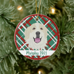 Great Pyrenees Badger Markierungen Weihnachten Keramik Ornament