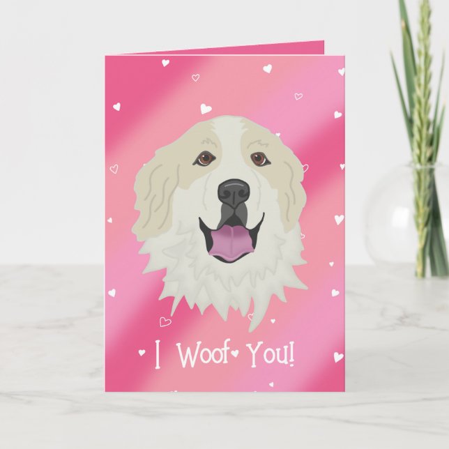 Great Pyrenees Badger Markings Valentinstag Dankeskarte (Vorderseite)