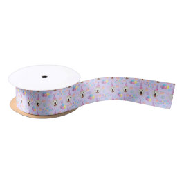 Great Pyrenees Birthday Satin Ribbon in Purple Satinband