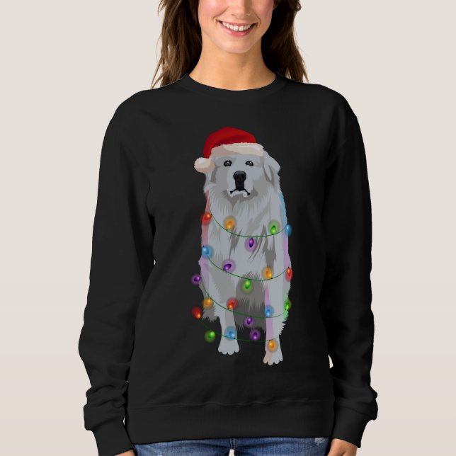 Great Pyrenees Christmas Lights Xmas Patou Pyrenea Sweatshirt (Vorderseite)
