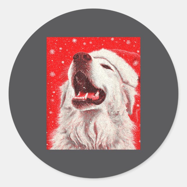Great Pyrenees Christmas  Runder Aufkleber (Vorderseite)