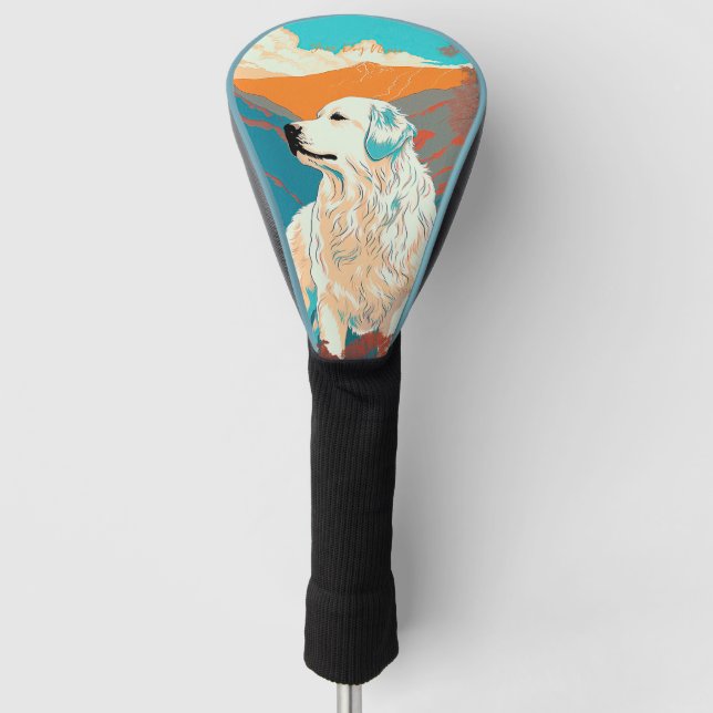 Great Pyrenees Dog 003 - Bruno Pokopen Golf Headcover (Vorderseite)