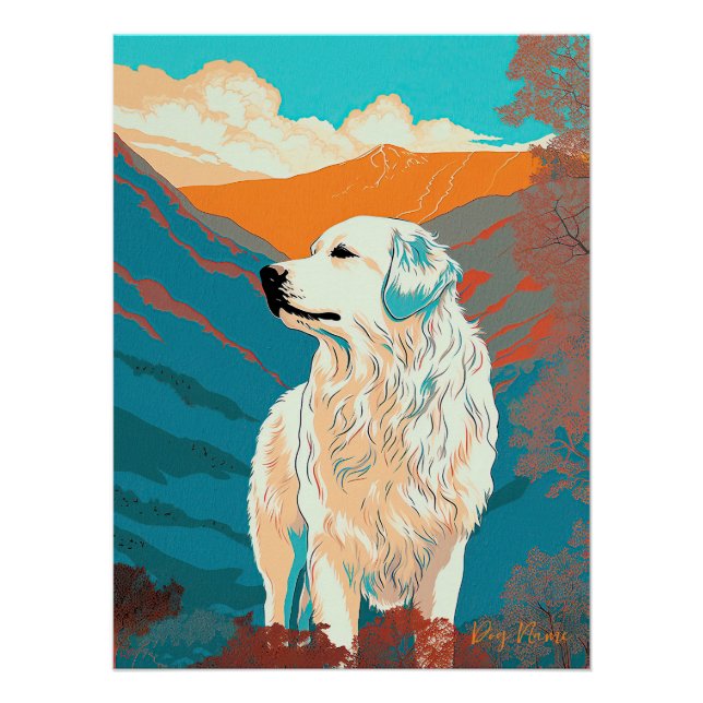 Great Pyrenees Dog 003 - Bruno Pokopen Poster (Vorderseite)