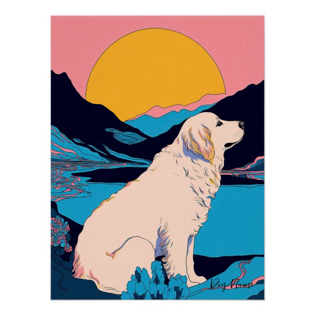 Great Pyrenees Dog 004 - Bruno Pokopen Poster (Vorderseite)