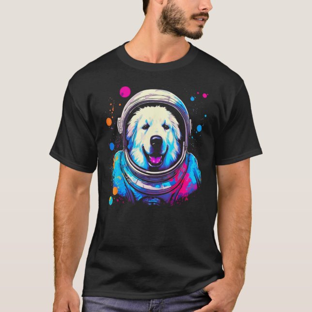 Great Pyrenees Dog  Astronaut T-Shirt (Vorderseite)