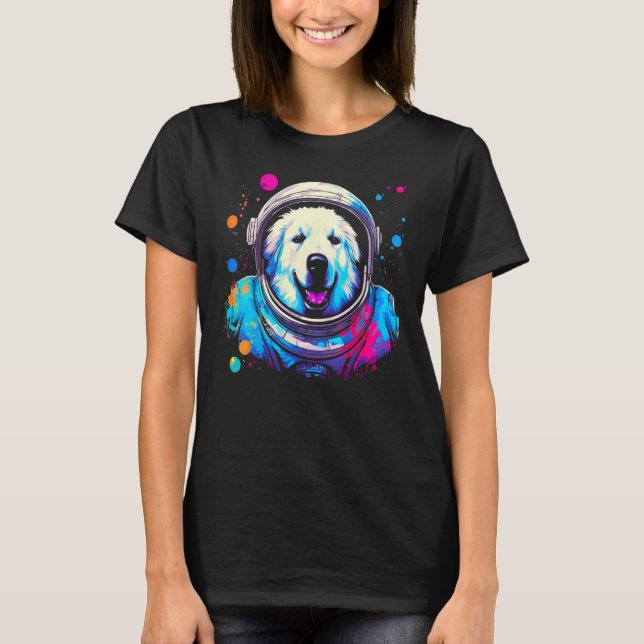 Great Pyrenees Dog  Astronaut T-Shirt (Vorderseite)