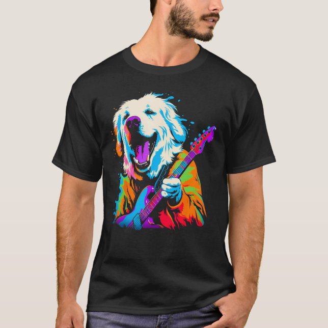 Great Pyrenees Dog Guitar T-Shirt (Vorderseite)