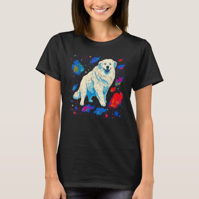 Great Pyrenees  Dog in Space T-Shirt (Vorderseite)