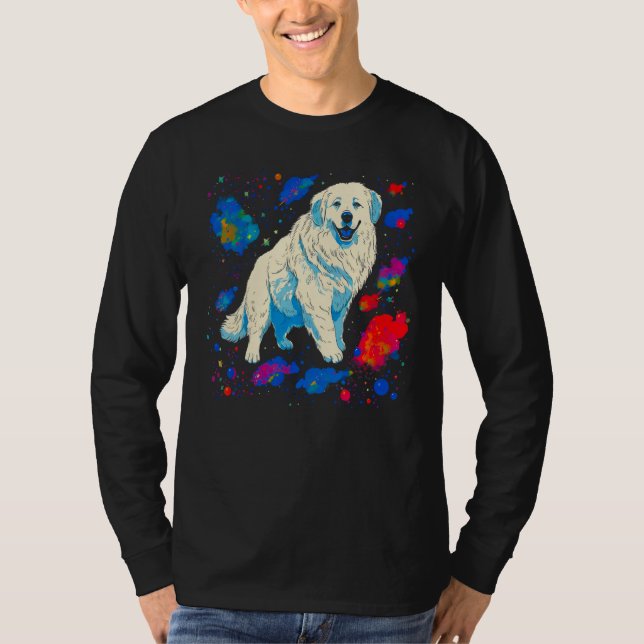 Great Pyrenees  Dog in Space T-Shirt (Vorderseite)