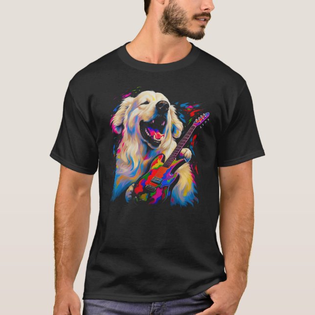 Great Pyrenees Dog Musician T-Shirt (Vorderseite)