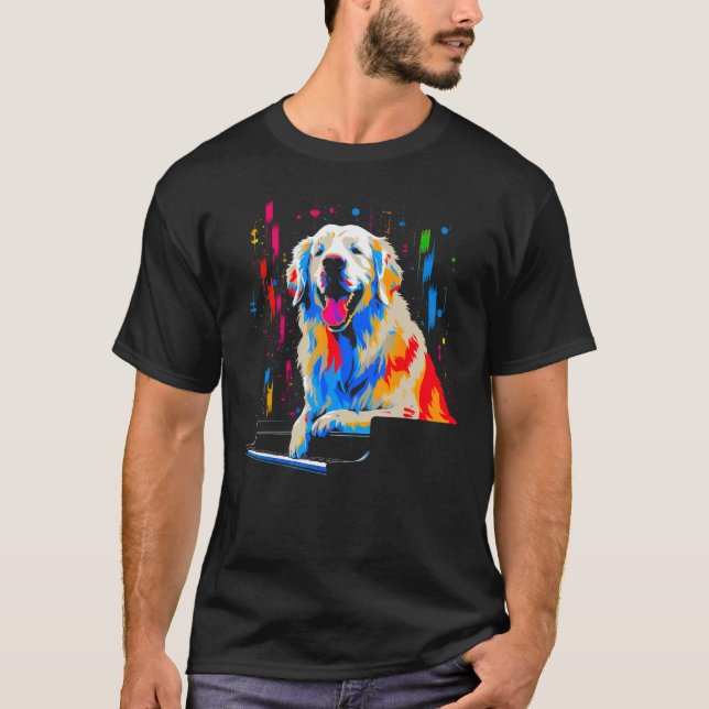Great Pyrenees Dog Piano T-Shirt (Vorderseite)