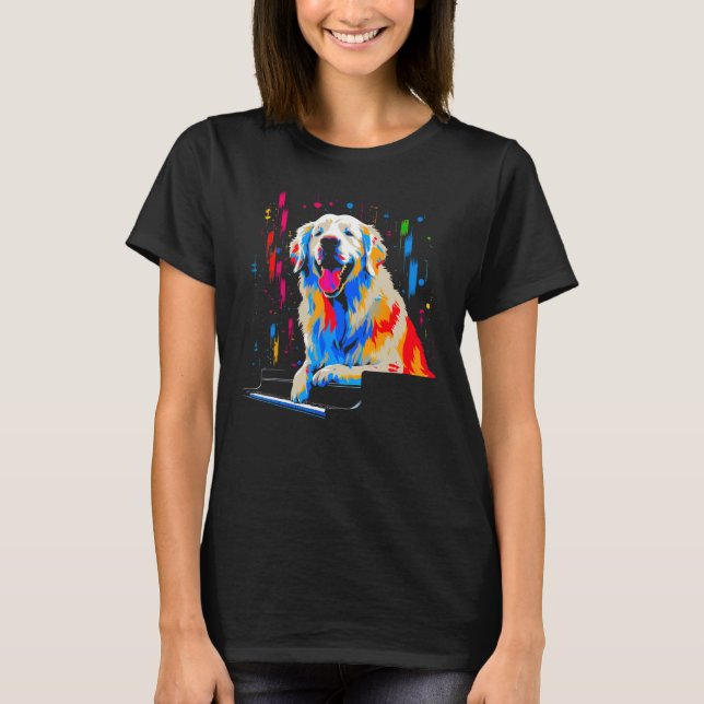 Great Pyrenees Dog Piano T-Shirt (Vorderseite)