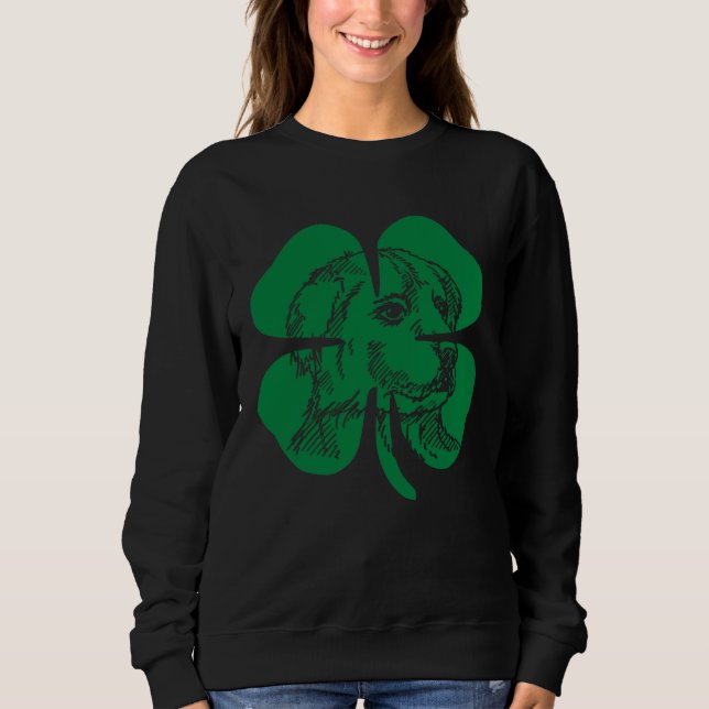 Great Pyrenees Face Head Green Shamrock Saint Patr Sweatshirt (Vorderseite)