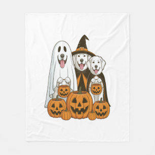 Great Pyrenees Hund Geist Hexe Halloween passend Fleecedecke