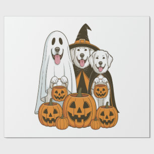 Great Pyrenees Hund Geisterhexe Halloween passend  Geschenkpapier