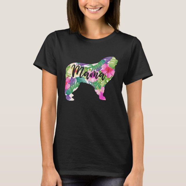 Great Pyrenees Mama Mom Flowers Mother s Day T-Shirt (Vorderseite)
