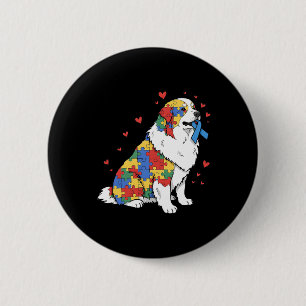 Great Pyrenees Puzzle Autismus-Bewusstsein Autisti Button