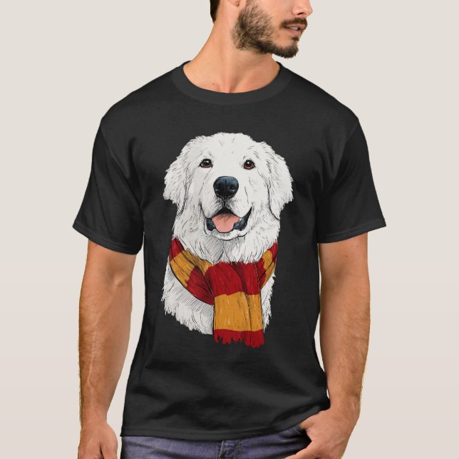 Great Pyrenees Wearing a Scarf T-Shirt (Vorderseite)
