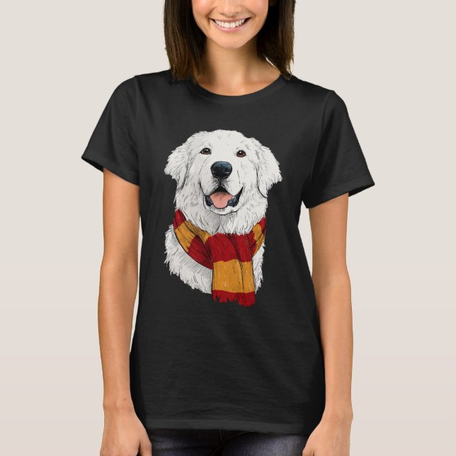 Great Pyrenees Wearing a Scarf T-Shirt (Vorderseite)