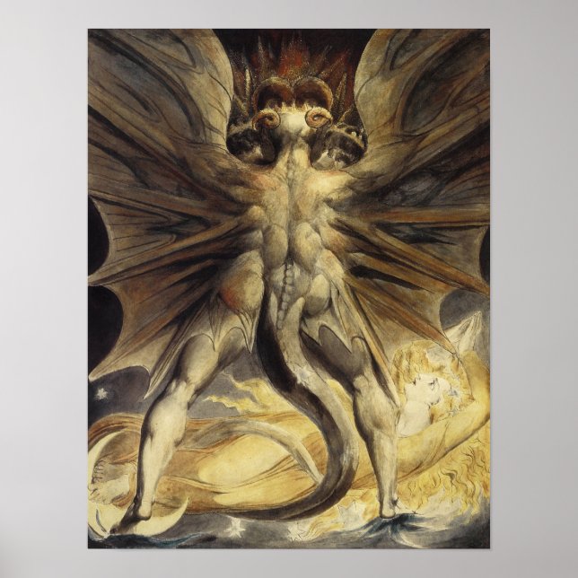 Great Red Dragon von William Blake Poster (Vorne)